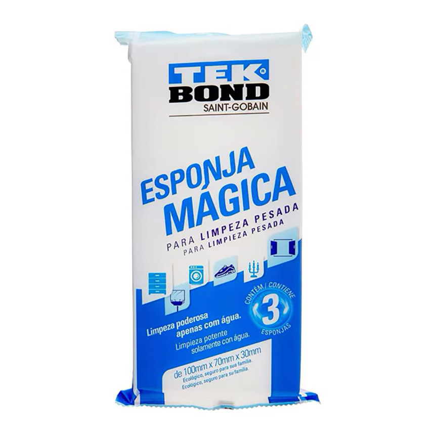 Esponja Mágica para limpeza pesada Tekbond (3 unidades)