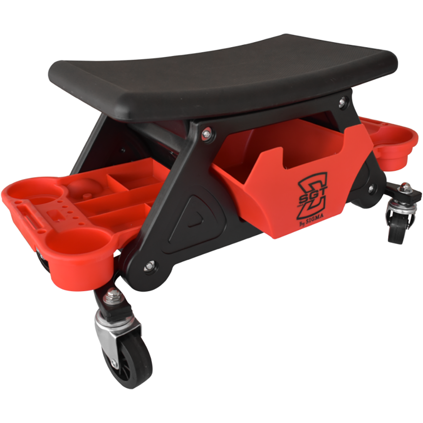 Banqueta 360° Red & Shine para detailers e mecânicos Sigma Tools