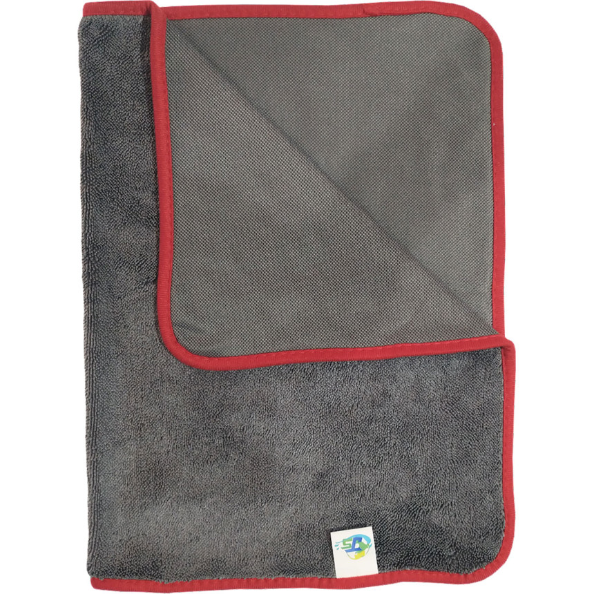 Toalha de microfibra cinza para secagem 600GSM JS (40x60cm)