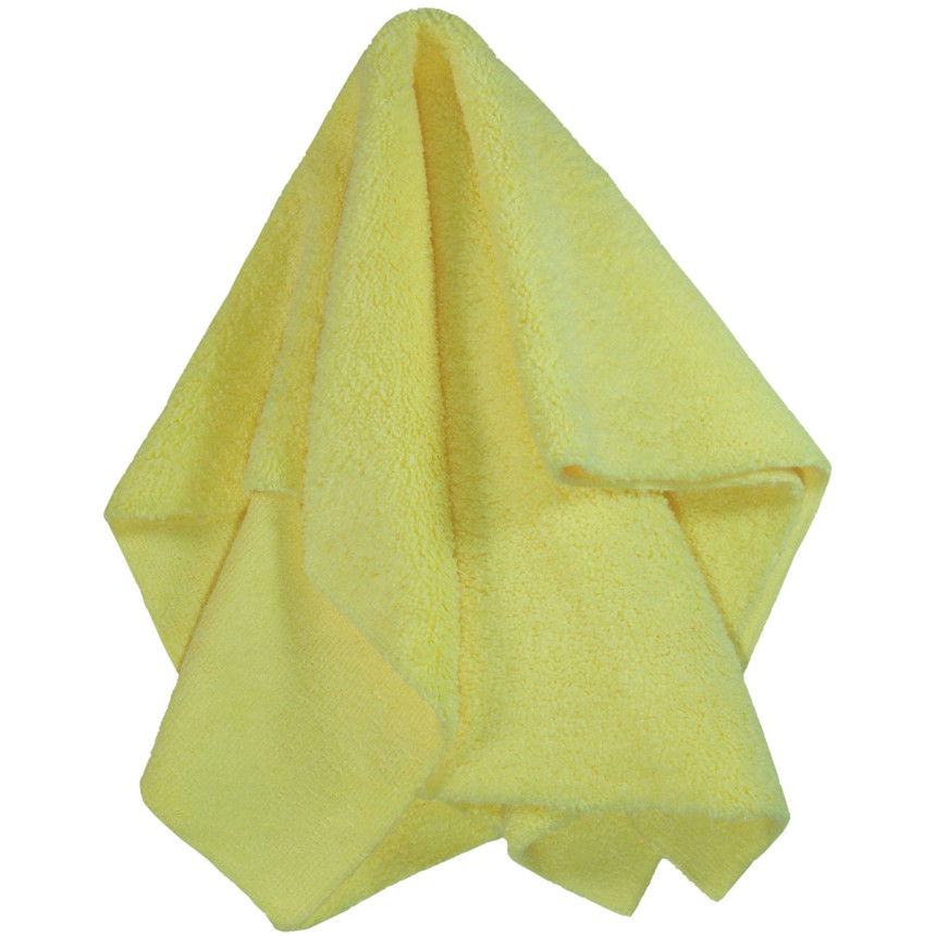 Toalha de microfibra amarela Corte Laser 350GSM JS (40x60cm)