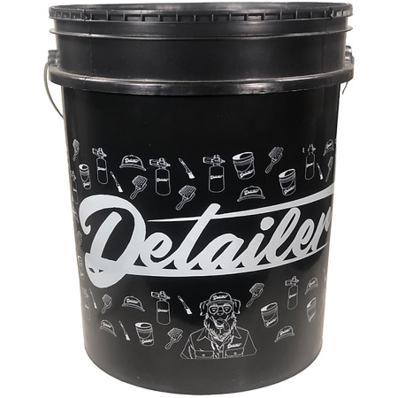 Balde preto e branco para lavagem automotiva Detailer (19 litros)