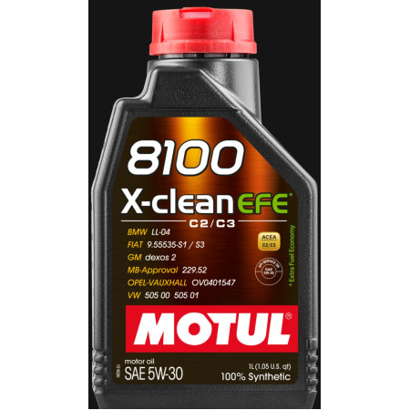 Óleo para motor Motul 8100 X-clean EFE 5W30 (1 litro)