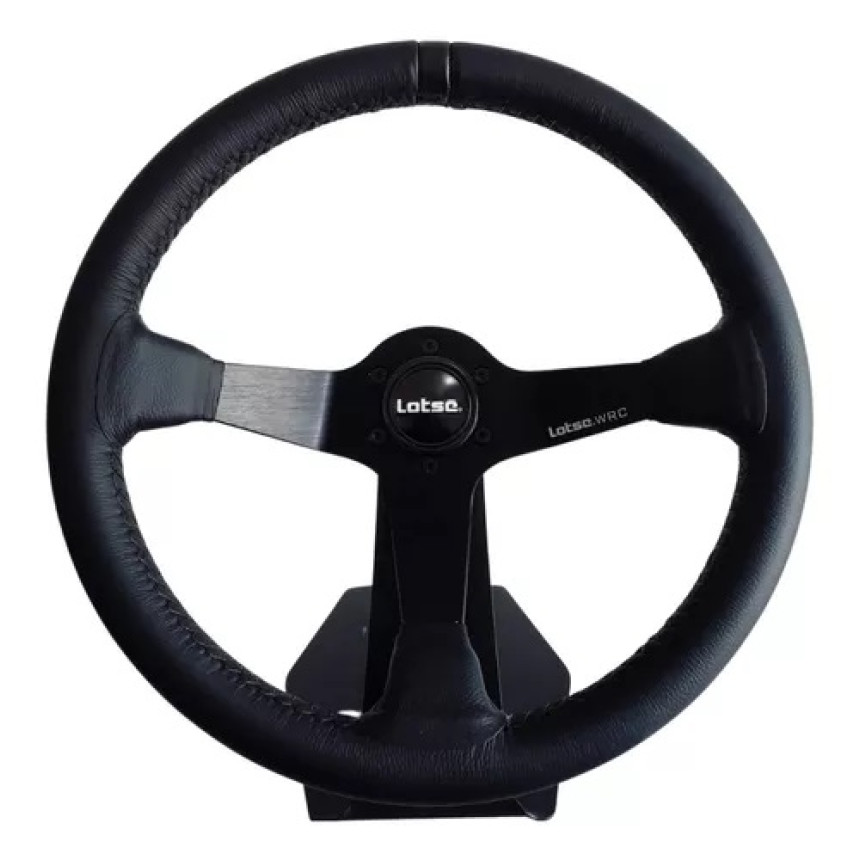Volante Lotse WRC revestido em couro (tarja preta)