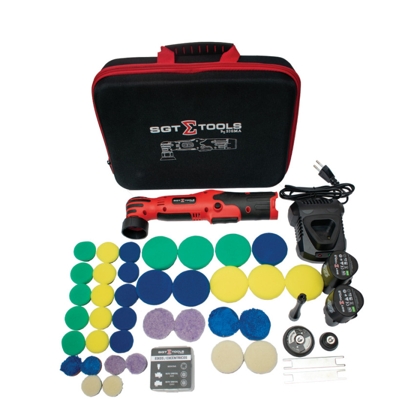 Nano Politriz Híbrida a bateria Sigma Tools com Acessórios 12V (SGT-8102)