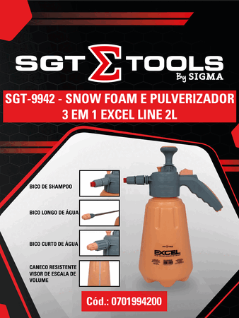 Snow Foam de compressão manual Excel 3 em 1 Sigma Tools (2 litros)