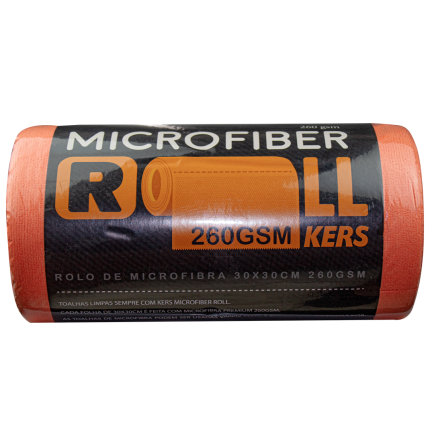 Rolo de Toalha com 50und de Microfibra 260GSM Kers (30x30cm)