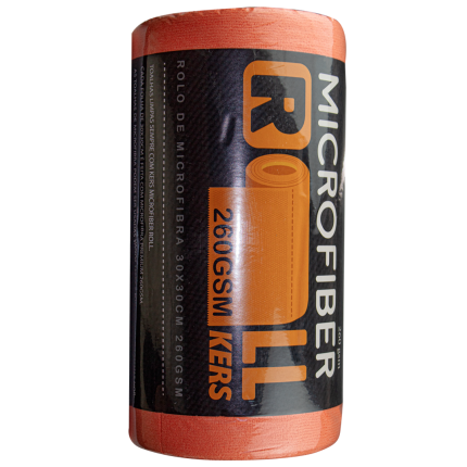 Rolo de Toalha com 50und de Microfibra 260GSM Kers (30x30cm)