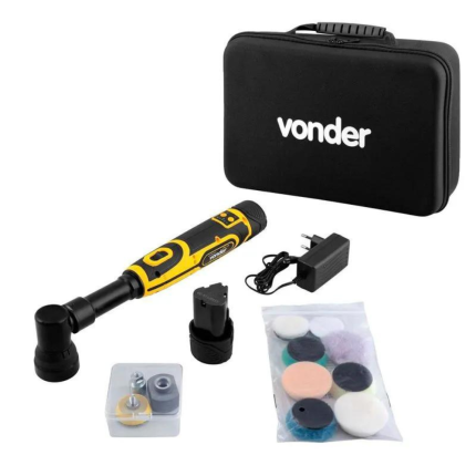 Politriz Mini Roto Orbital Vonder com Acessórios 12V PMV 120