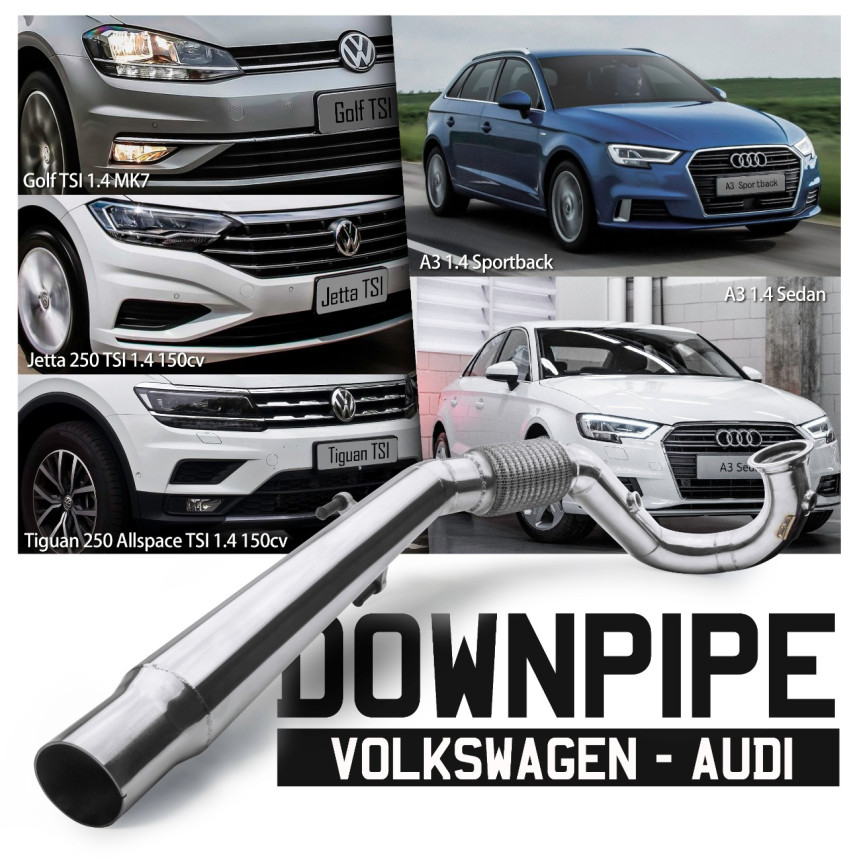 Downpipe Inox 304 Bärenwald VW Golf / Audi A3 1.4 TSi 140cv | Tiguan AllSpace | Jetta TSi 250 1.4 150cv
