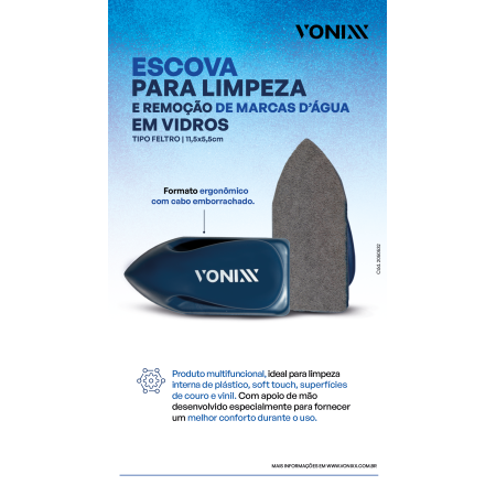 Escova Remoção Marcas d´água Vidros Vonixx 11,5x5,5cm