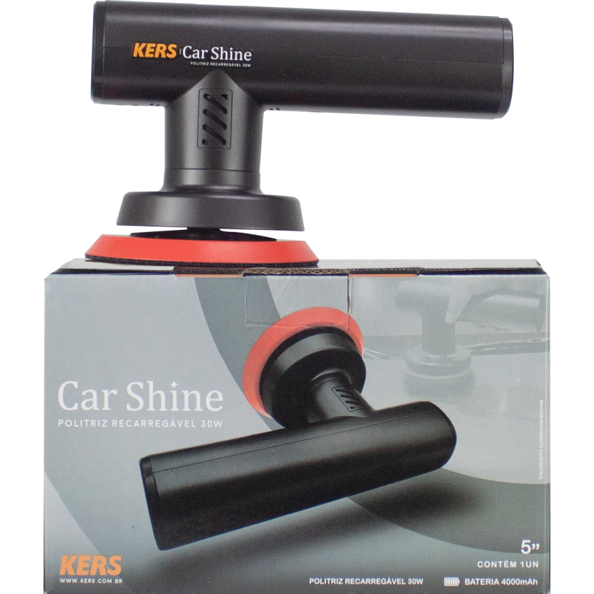 Politriz Roto Orbital Recarregável para Enceramento 30W Car Shine Kers - com boinas