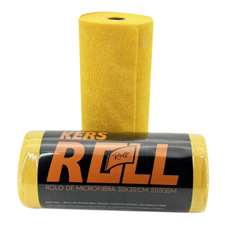 Rolo de Toalha com 50und de Microfibra 200GSM Kers (30x30cm)