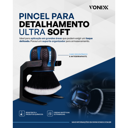 Pincel de detalhamento Ultra Soft Automotivo Vonixx