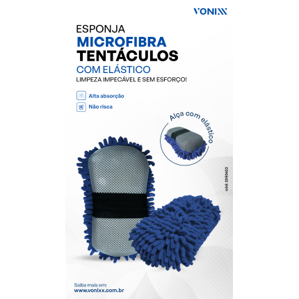 Esponja de microfibra Tentáculos com Elástico Vonixx