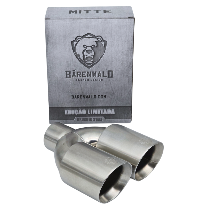 Ponteira Dupla Escapamento Em Inox Barenwald Mitte 3,5" Brushed