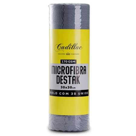 Rolo de Toalha com 30und de Microfibra 170GSM Cadillac (30x30cm)