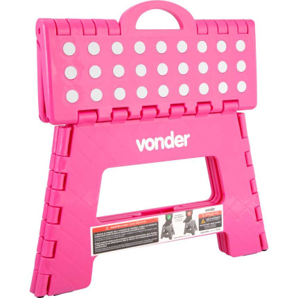 Banqueta plástica dobrável Vonder (220mm de altura - Rosa)
