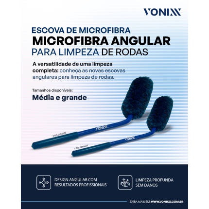 Escova Grande Angular para Limpeza de Rodas em Microfibra Vonixx