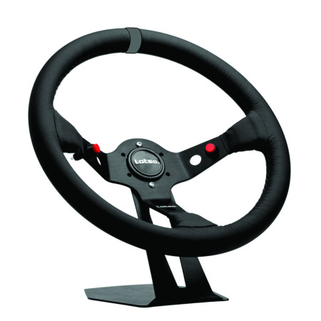 Volante Lotse Dakar revestido em couro (tarja preta)