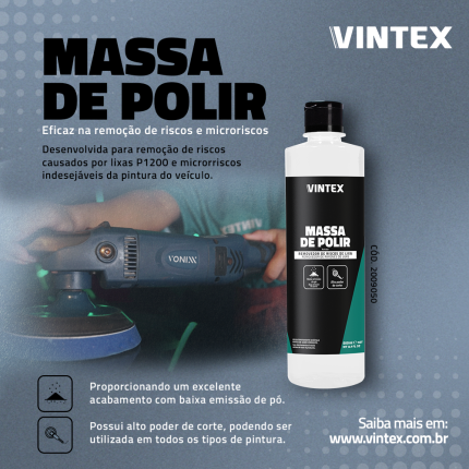 Massa de Polir Automotiva Vintex (500ml)