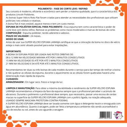 Boina Espuma Flat SV de corte Leve / Refino Lincoln (5,5 polegadas - laranja)