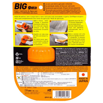 Repelente de Água Glaco Big Soft99 (120ml)