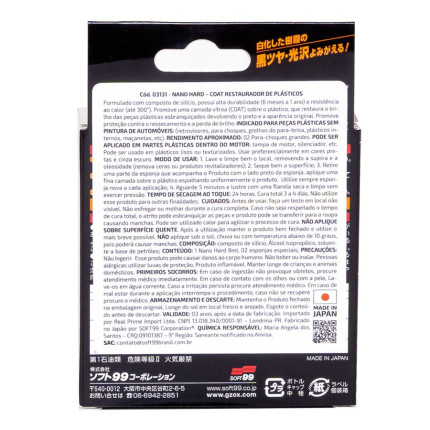 Coat Restaurador de Plásticos Nano Hard Soft99 (8ml)