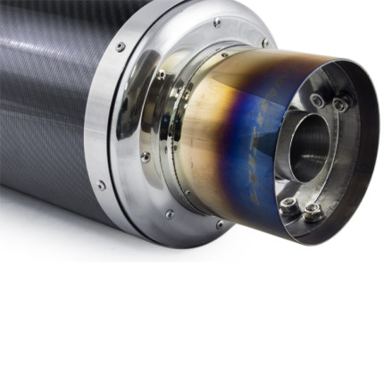 Abafador esportivo em inox e fibra de carbono Luzian M003 (entrada de 3")
