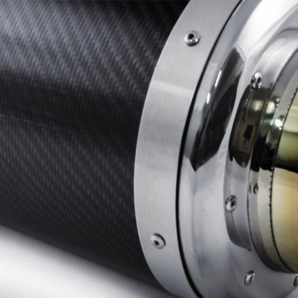 Abafador esportivo em inox e fibra de carbono Luzian M003 (entrada de 3")