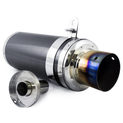 Abafador esportivo em inox e fibra de carbono Luzian M003 (entrada de 3")