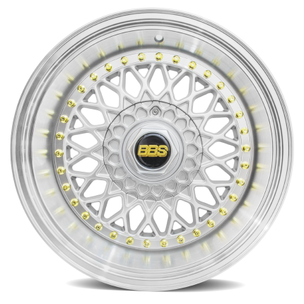 Jogo de rodas RAW 9307 BBS 17x8,5 (Diamantado com fundo prata)