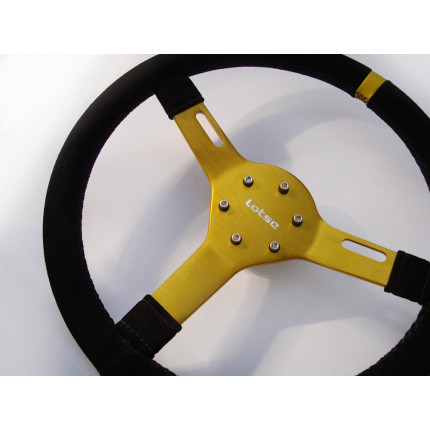 Volante Lotse Velox dourado revestido em camurça