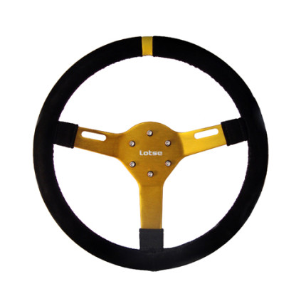 Volante Lotse Velox dourado revestido em camurça