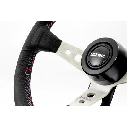 Volante Lotse GTI prata revestido em couro