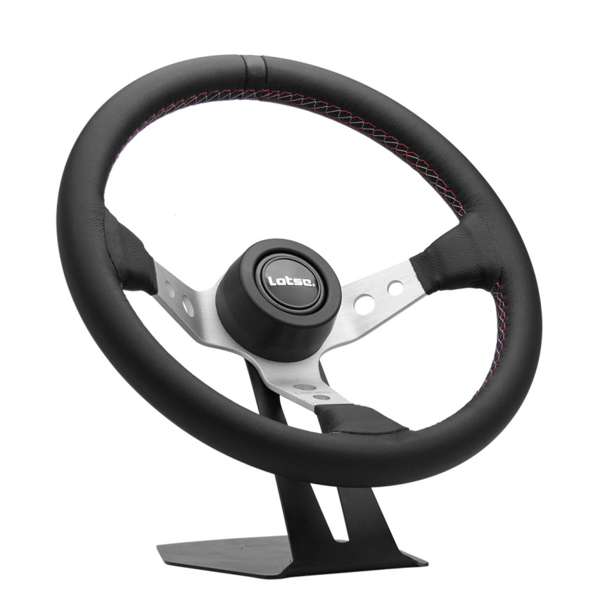 Volante Lotse GTI prata revestido em couro