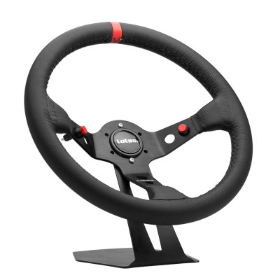 Volante Lotse Dakar revestido em couro (tarja vermelha)