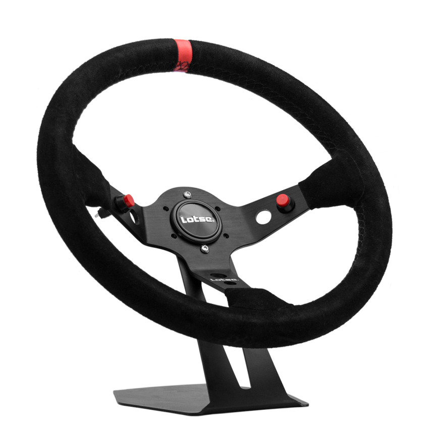 Volante Lotse Dakar revestido em camurça (tarja vermelha)