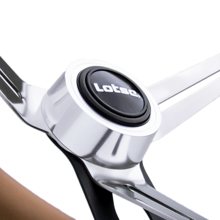 Volante Lotse Boxer em aço inox e couro marrom