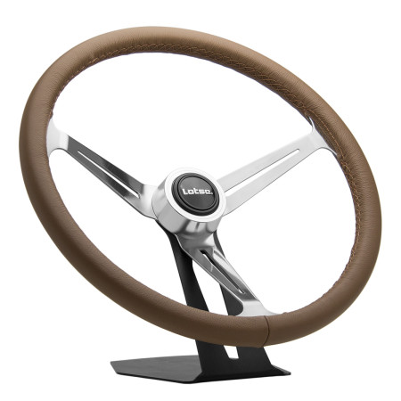 Volante Lotse Boxer em aço inox e couro marrom