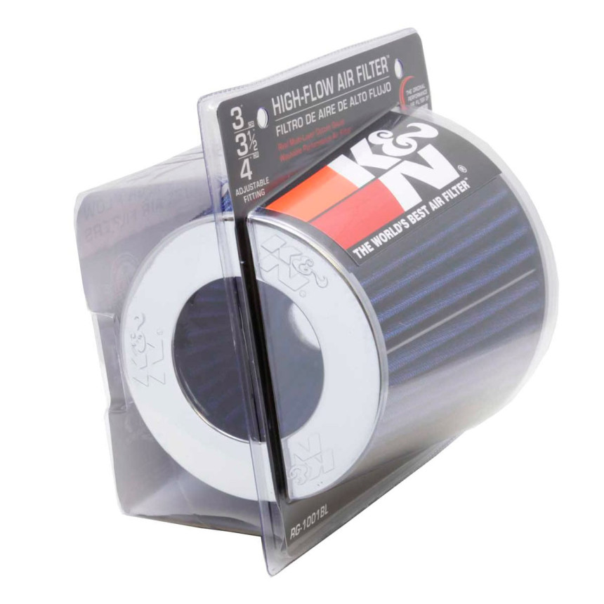 Filtro de ar esportivo K&N cônico duplo fluxo (azul)