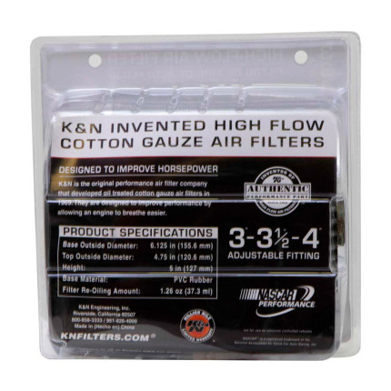 Filtro de ar esportivo K&N cônico duplo fluxo (azul)