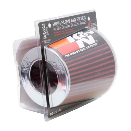 Filtro de ar esportivo K&N cônico duplo fluxo (vermelho)