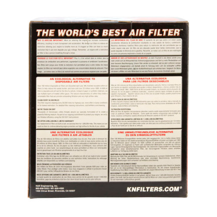 Filtro de ar esportivo K&N inbox Chevrolet Cruze 1.4T 2017+