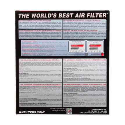 Filtro de ar esportivo K&N inbox Volkswagen Golf 1.0 TSi