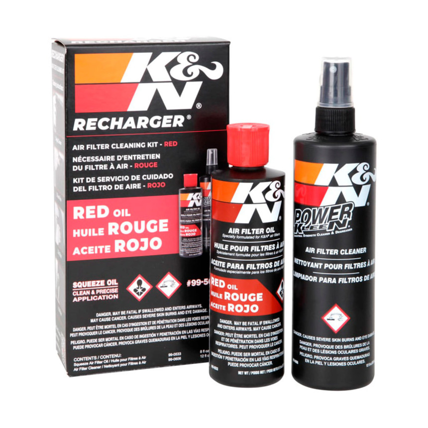 Kit limpeza K&N para filtro de ar (Vermelho)