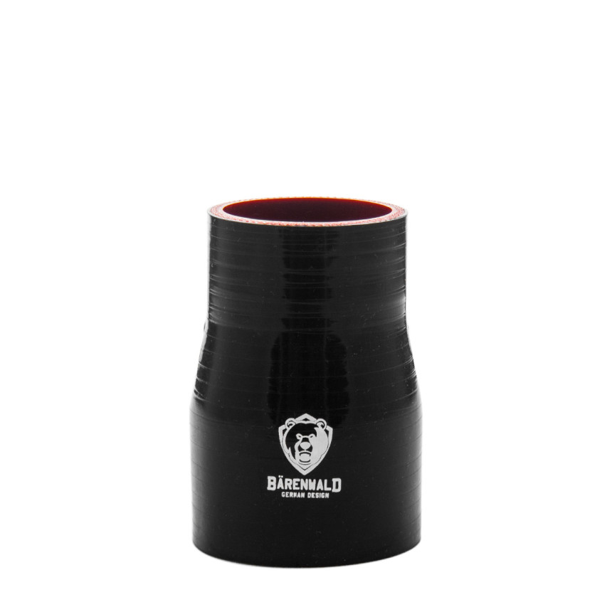 Mangote de silicone redutor 2,5" para 2" (63mm para 51mm) x 100mm Bärenwald preto