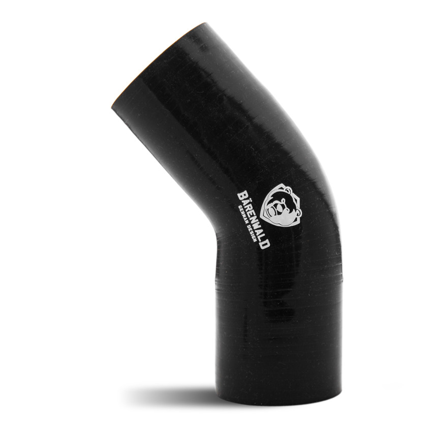 Mangote de silicone curvo 45° 2,5" (63mm) x 100mm x 100mm Bärenwald preto