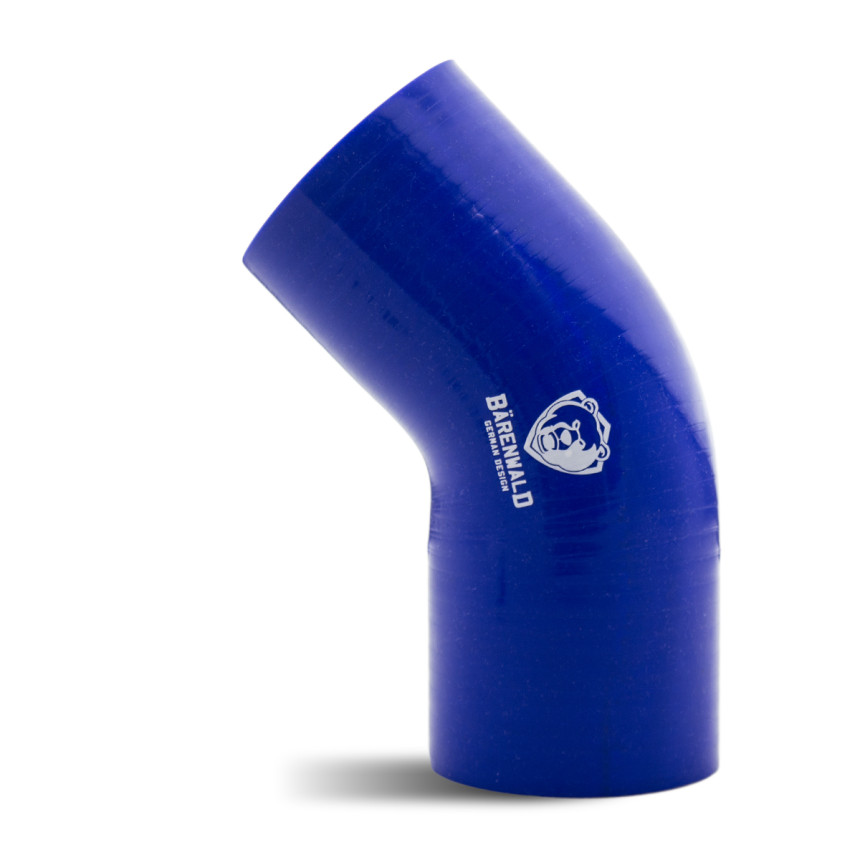 Mangote de silicone curvo 45° 3" (76mm) x 100mm x 100mm Bärenwald azul