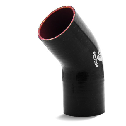 Mangote de silicone curvo 45° 3" (76mm) x 100mm x 100mm Bärenwald preto