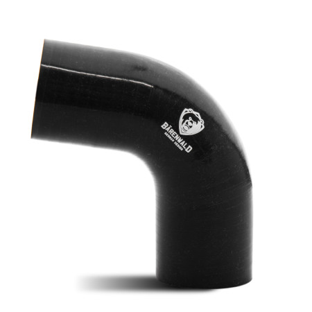 Mangote de silicone curvo 90° 2" (51mm) x 100mm x 100mm Bärenwald preto